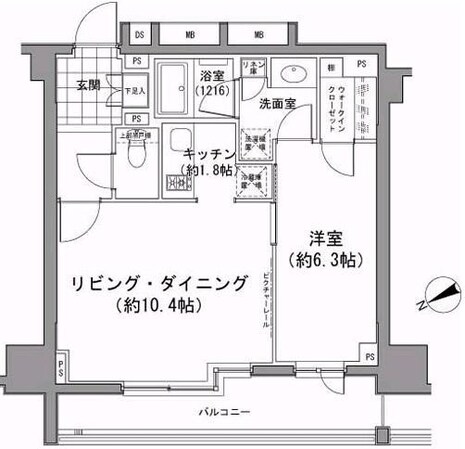 パークハビオ八丁堀の物件間取画像